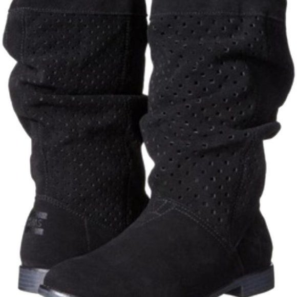 Toms Serra perforated slouch boot in black suede HIGH ANKLE PULL ON Posh Sho - Picture 11 of 11